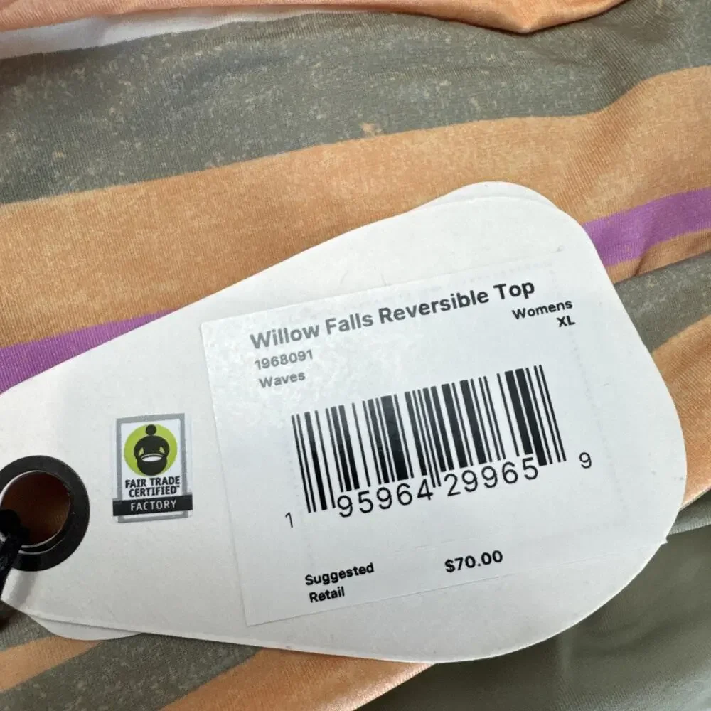 Prana Swim Top XL Fair Trade Reversible Willow Bralette Athletic‎ Padded